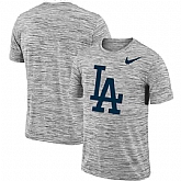 Los Angeles Dodgers Nike Heathered Black Sideline Legend Velocity Travel Performance T-Shirt,baseball caps,new era cap wholesale,wholesale hats